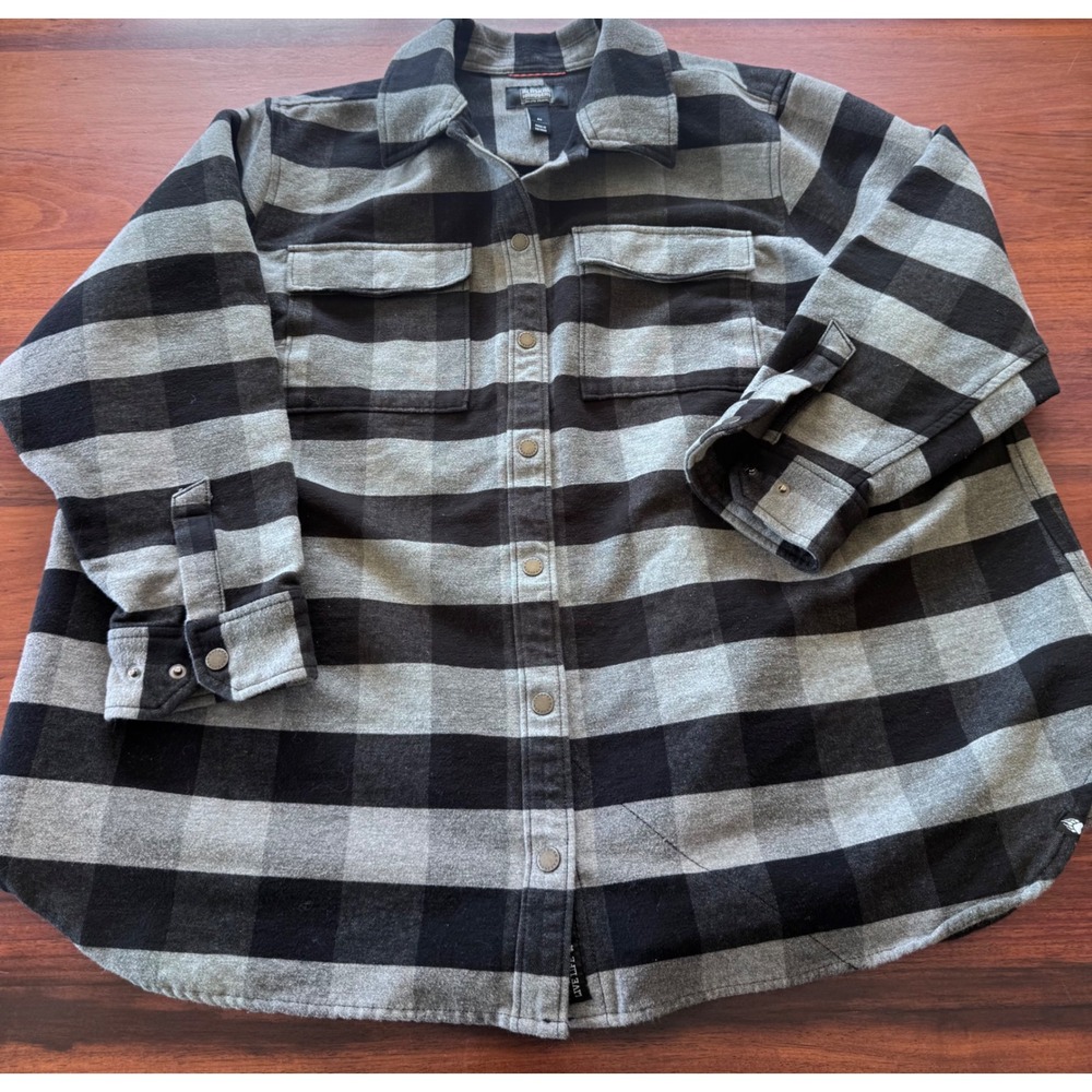 Duluth Trading Co Black and Gray Lightweight Shirt Jacket